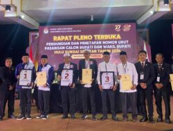 Pasangan Calon Peserta Pilkada HSS 2024 Telah Ditetapkan, Ini Nomor Urutnya