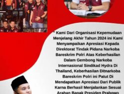 Organisasi Kepemudaan Apresiasi Dirtipidnarkoba Bareskrim Polri Tangkap Bandar Narkoba Internasioal