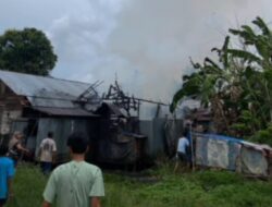 Kebakaran Hanguskan Rumah Warga Desa Barikin HST, Balakar 654 Murakata Barabai Sigap Padamkan Api