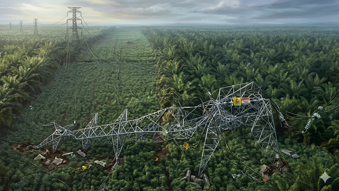 Tower PLN roboh