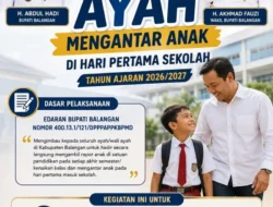 Pemkab Balangan Dorong Ayah Aktif Dampingi Pendidikan Anak Lewat Gerakan Antar Anak di Hari Pertama Sekolah