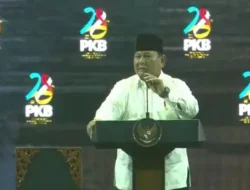 Prabowo Sebut Tiga “Kancil Politik”, Guyon Cak Imin, Dasco, dan Bahlil Meriahkan Harlah PKB